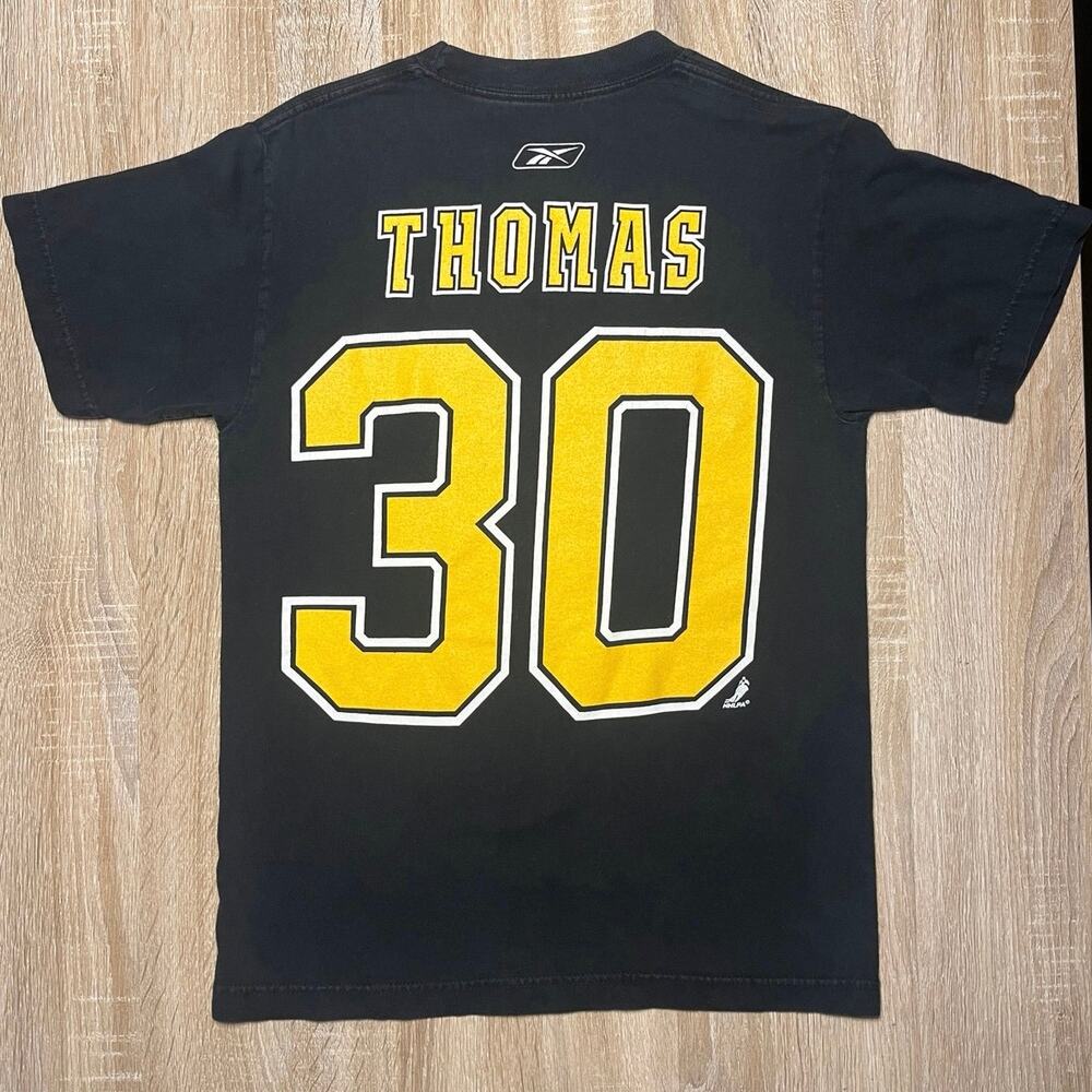 Tim Thomas #30 Vintage Boston Bruins NHL TShirt Small Reebok